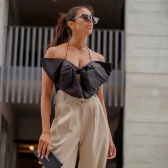 BLOGGER'S FAVE! Zara Limited Edition Bandeau Bow Top Sz XS NWT - Picture 13 of 17